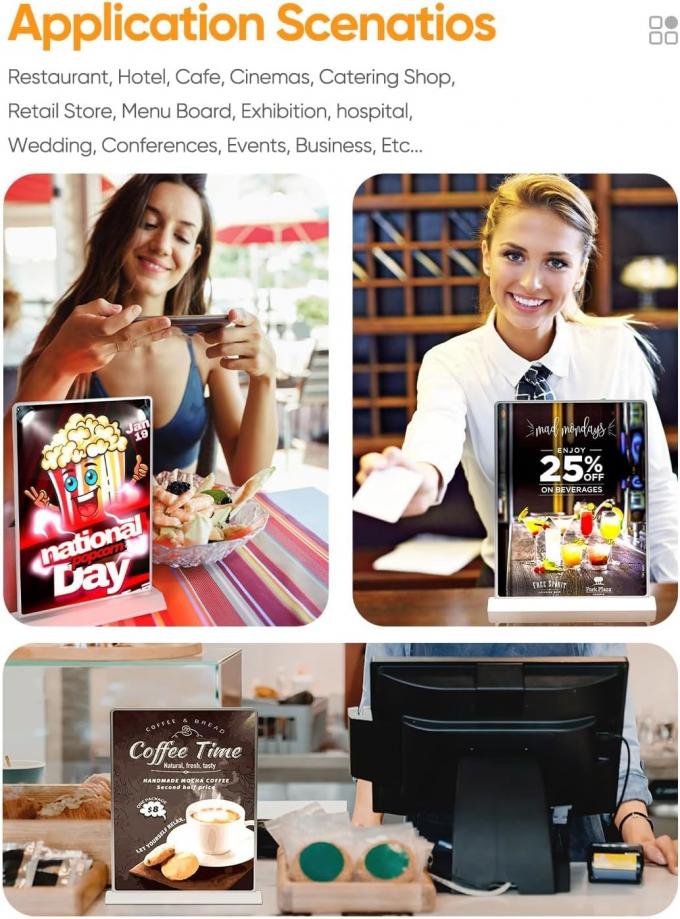 Helderheid verstelbaar Desktop Advertising Light Box Display 1