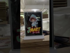 Oplaadbaar draadloos bureaubladdisplay Dubbelzijdig reclame lichtdoosje