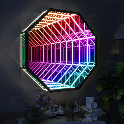 kopen Home Bar LED Neon Sign Spiegel Achtergrond Wand Decoratieve Infinity LED Spiegel Licht online vervaardiging
