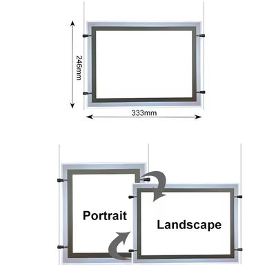 kopen Snap Frame Crystal Light Box A4 Grootte Crystal Window Display Hangende Lightbox online vervaardiging