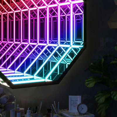 kopen 220V 3D glazen neon spiegelbord met neon buis feest geleid neon strip veelkleurig online vervaardiging