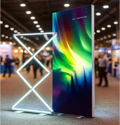 kopen Aanpasbaar logo LED display banner stand reclame lichtdozen online vervaardiging