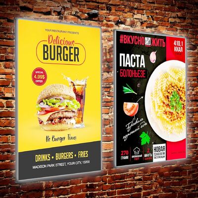 LED-menu Poster Frame Reclame lichtdoos voor Restaurant Cafés Winkel