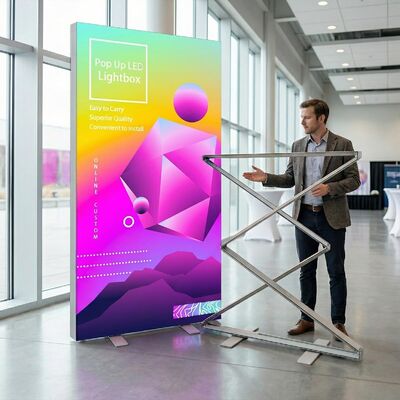 Dubbelzijdige LED-lichtbak met levendige sublimatieprints en gereedschapsloze montage voor beurzen
